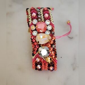 Elegant Pink and Brown Beaded Bracelet